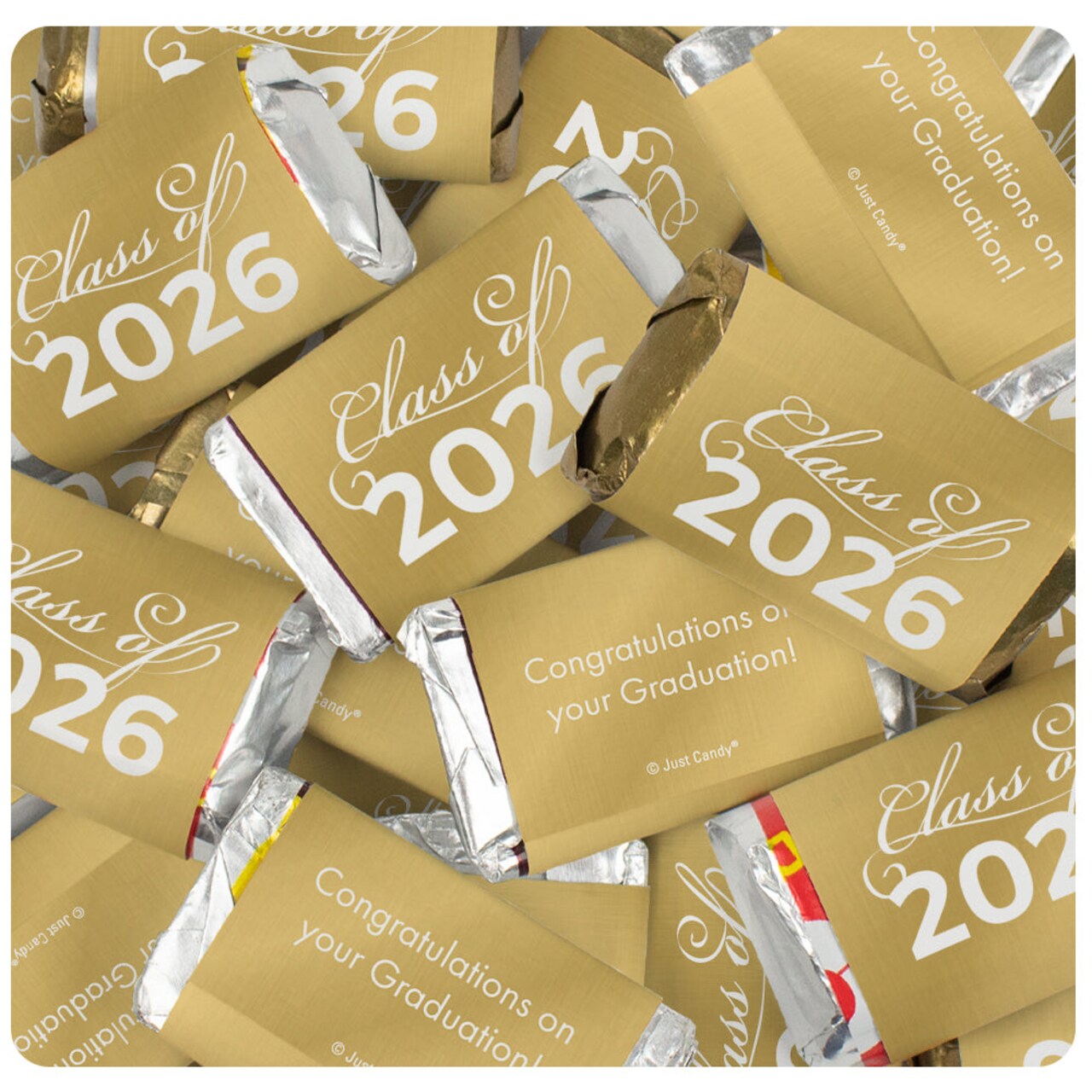 136 Pcs Red Graduation Candy Party Favors Class of 2025 Hershey's Miniatures Chocolate (Approx. 136 Pcs)